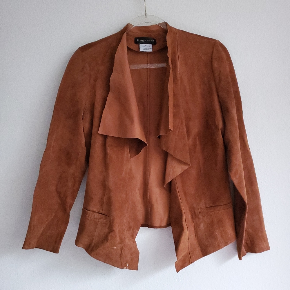 Boho distressed leather jacket size M